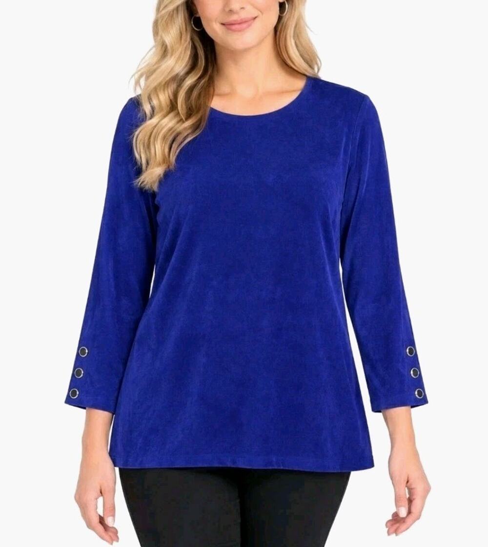 Chico's ~Woman Size 3(US XL)~ Purple Long Sleeve Top Blouse Stretch.